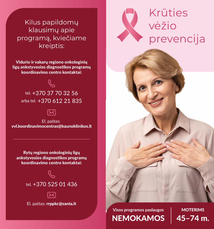 Krūties vėžio prvencinė programa lankstukas